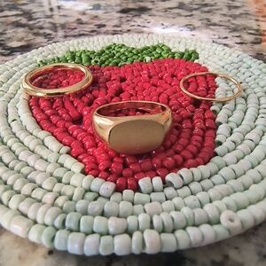 Set Of 3 Gold Rings - Size 5-6